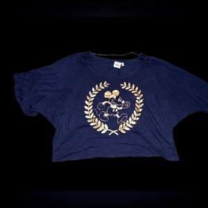 Navy Blue Flowy Disney Mickey Mouse Blouse sz 16 0022